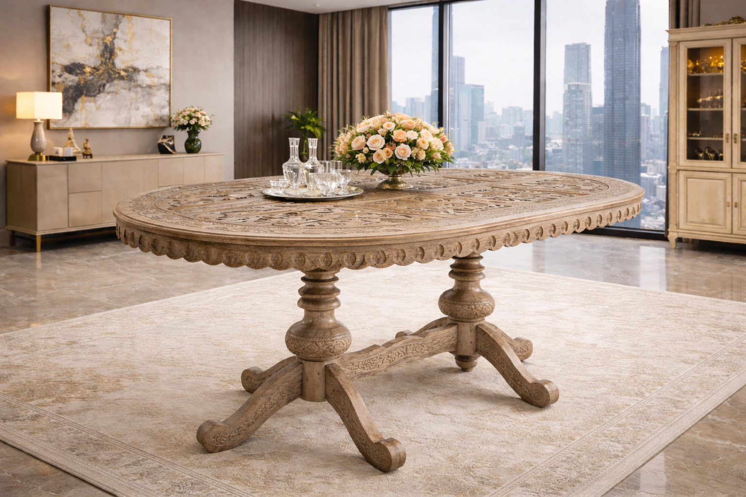 Hand-Carved Palace Bed Frame